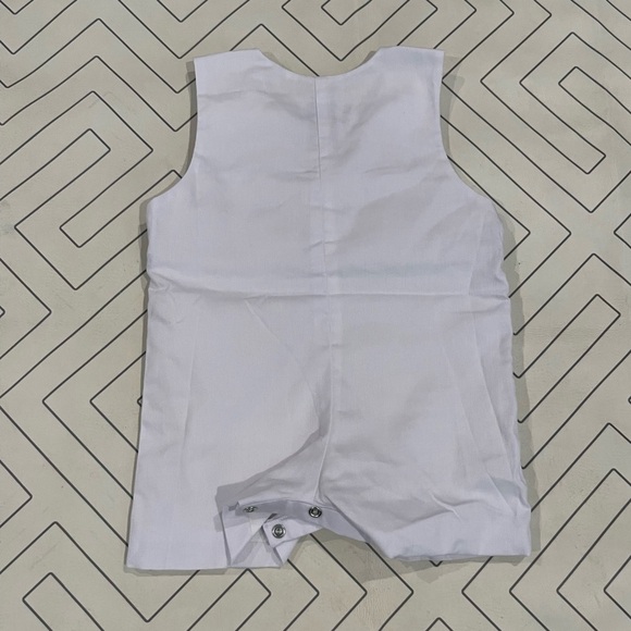 The Bella Bean White American Flag Smocked Romper - Picture 6 of 9